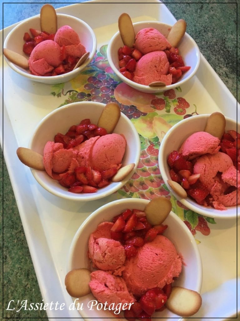 Glace aux fraises sans sorbetière