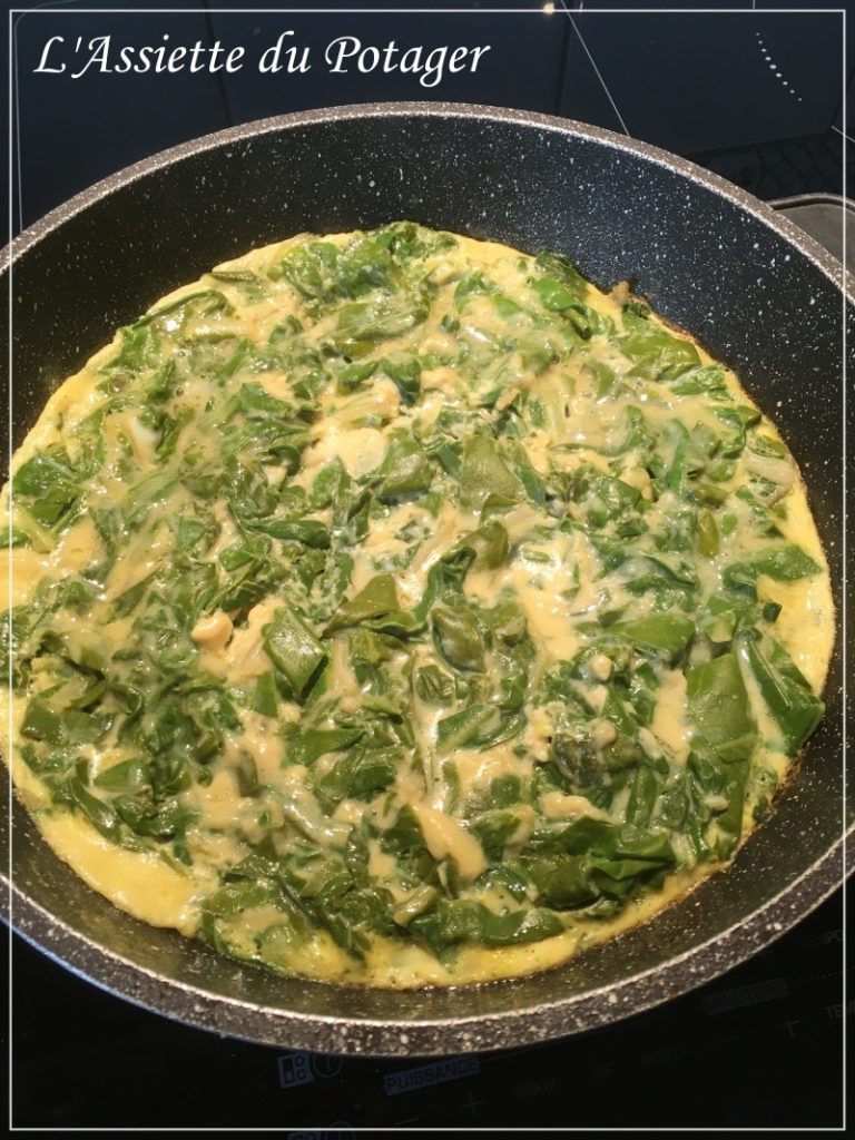 Omelette aux blettes cuite